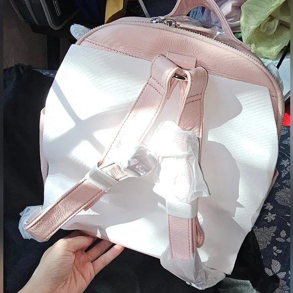 Lily and Jade Pink leather Backpack (smaller size Anna) - Picture 2 of 4